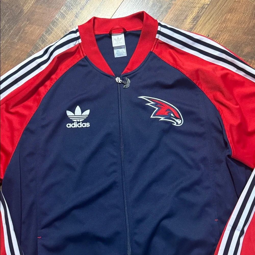 Adidas Originals Track Jacket Red Blue 3 Stripe XXL Atlanta Hawks